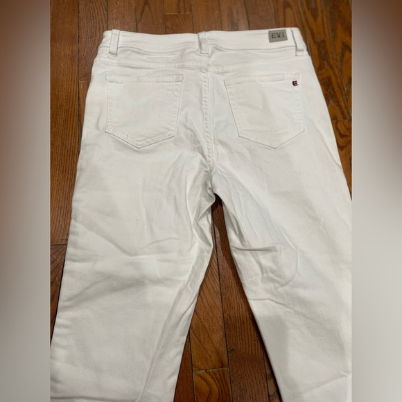 Women's White Pants with Striped Detail - Picture 11 of 14